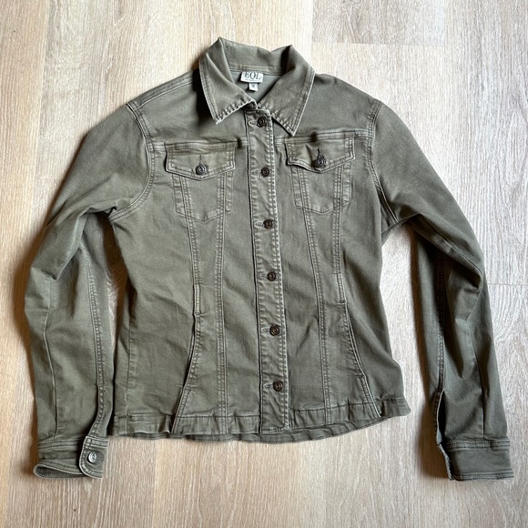 EQL Jean Jacket in Moss Green Size Small - Picture 1 of 5